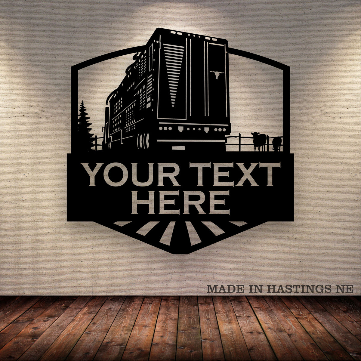 Bull Hauler Wagon - Peterbilt -  Your Text -  Metal Sign - Free Shipping