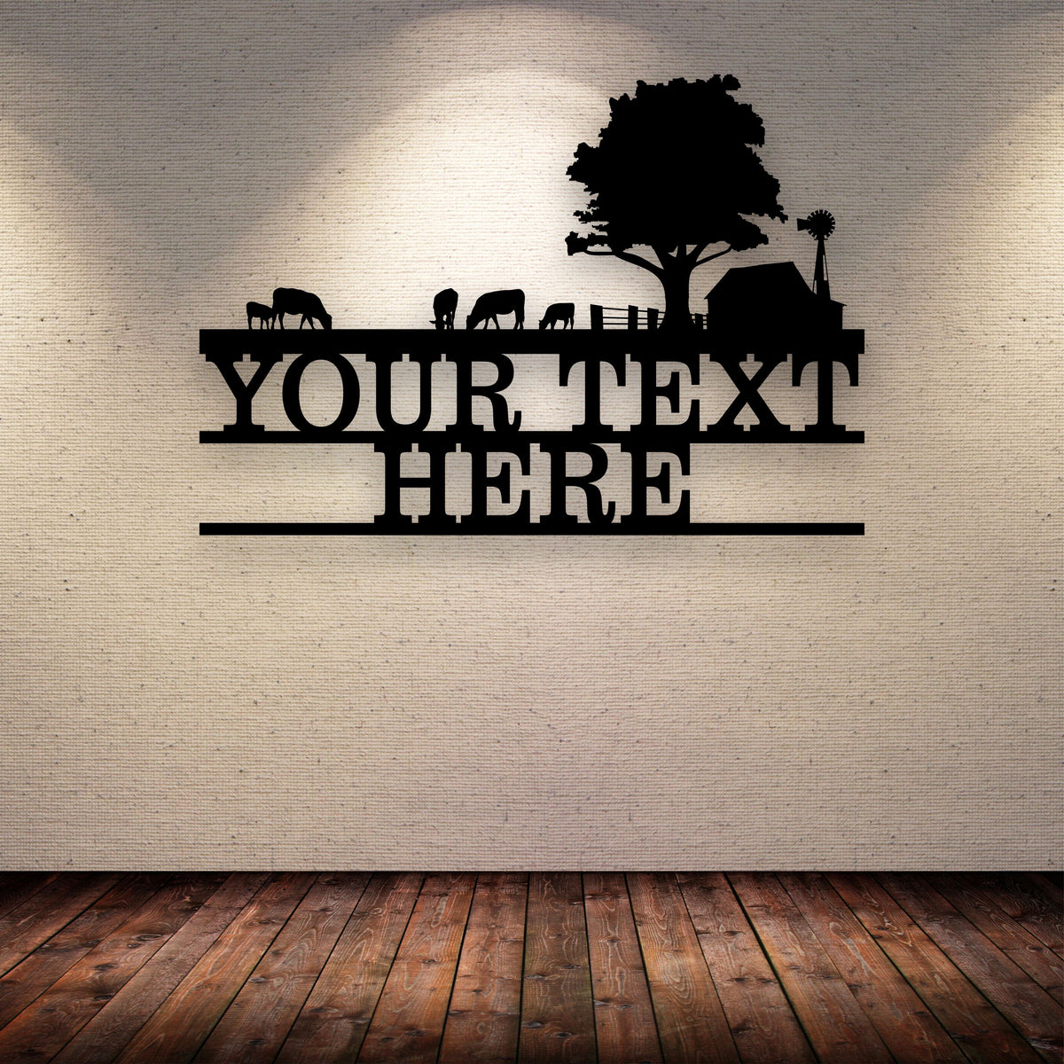 Cattle Farm Barn Your Text Here Metal Wall Art Free Shipping