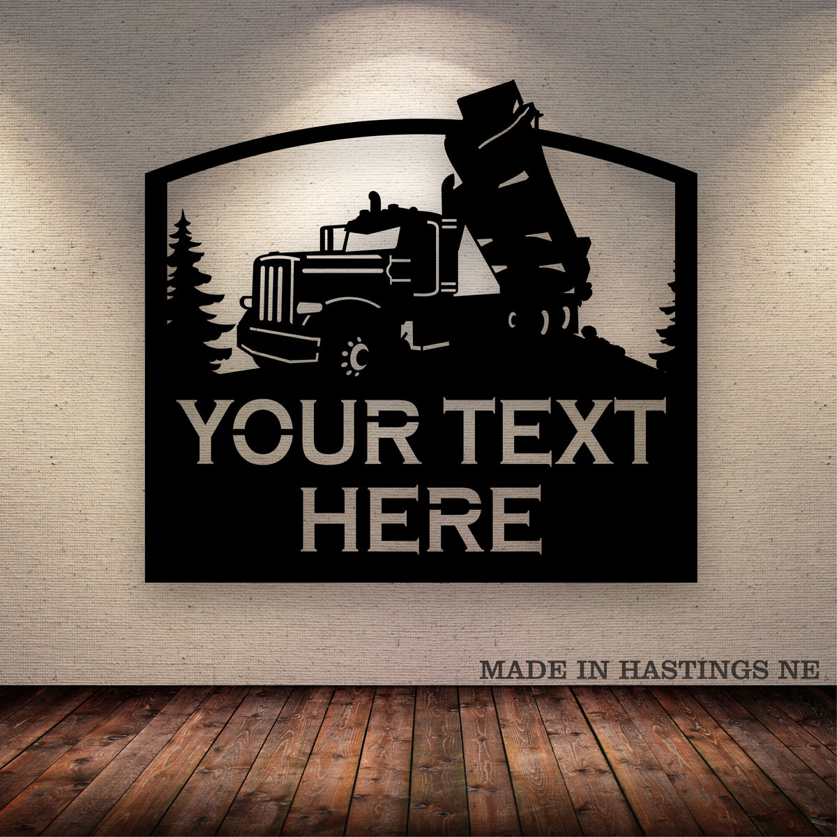 Dump Truck Pete - Your Text Here - Metal Wall Art  - Free Shipping