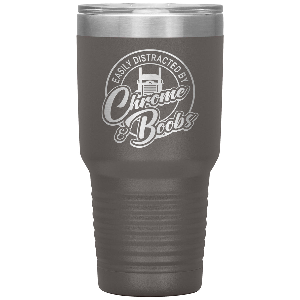 Easily Distracted by Chrome & Boobs - KW - 30oz Tumbler - Free Shipping