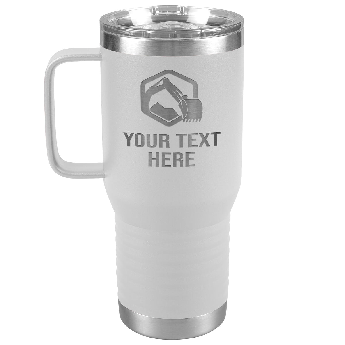 Excavator Bucket Your Text 20oz Handle Tumbler Free Shipping