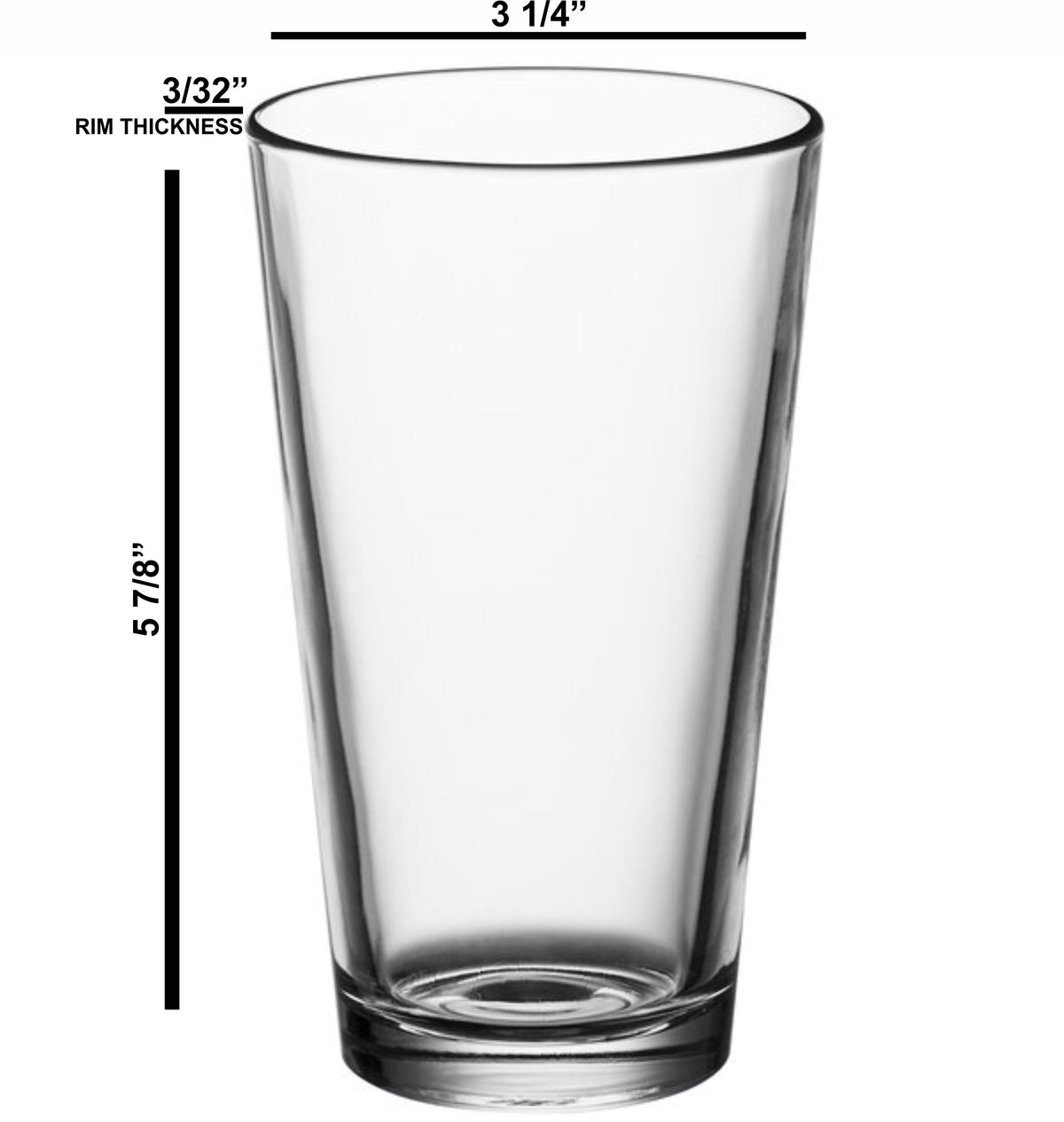 International 9900 - Laser Etched 16oz. Pint Glasses  - Your Text Here - Free Shipping