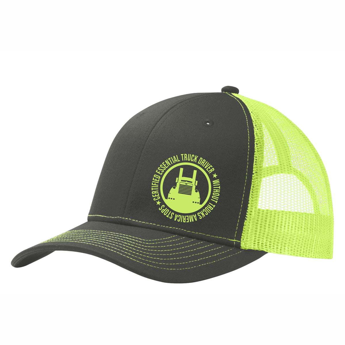 Certified Essential Truck Driver Mesh Back Hat Free Shipping