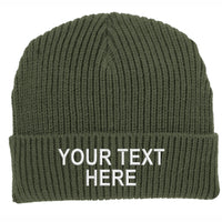 4 PACK- Chunky Rib Knit Heavyweight Beanie - Your Text Here - Free Shipping