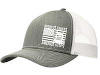 Without Trucks America Stops Snapback Hat Pete,KW,Star Car, 9900