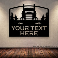 Kenworth W900 - Fence Trees - Your Text - Metal Sign - Free Shipping