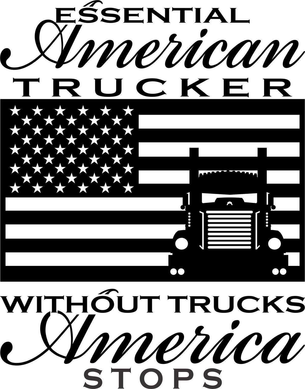 Essential American Trucker KW Vinyl Decal Free Shipping
