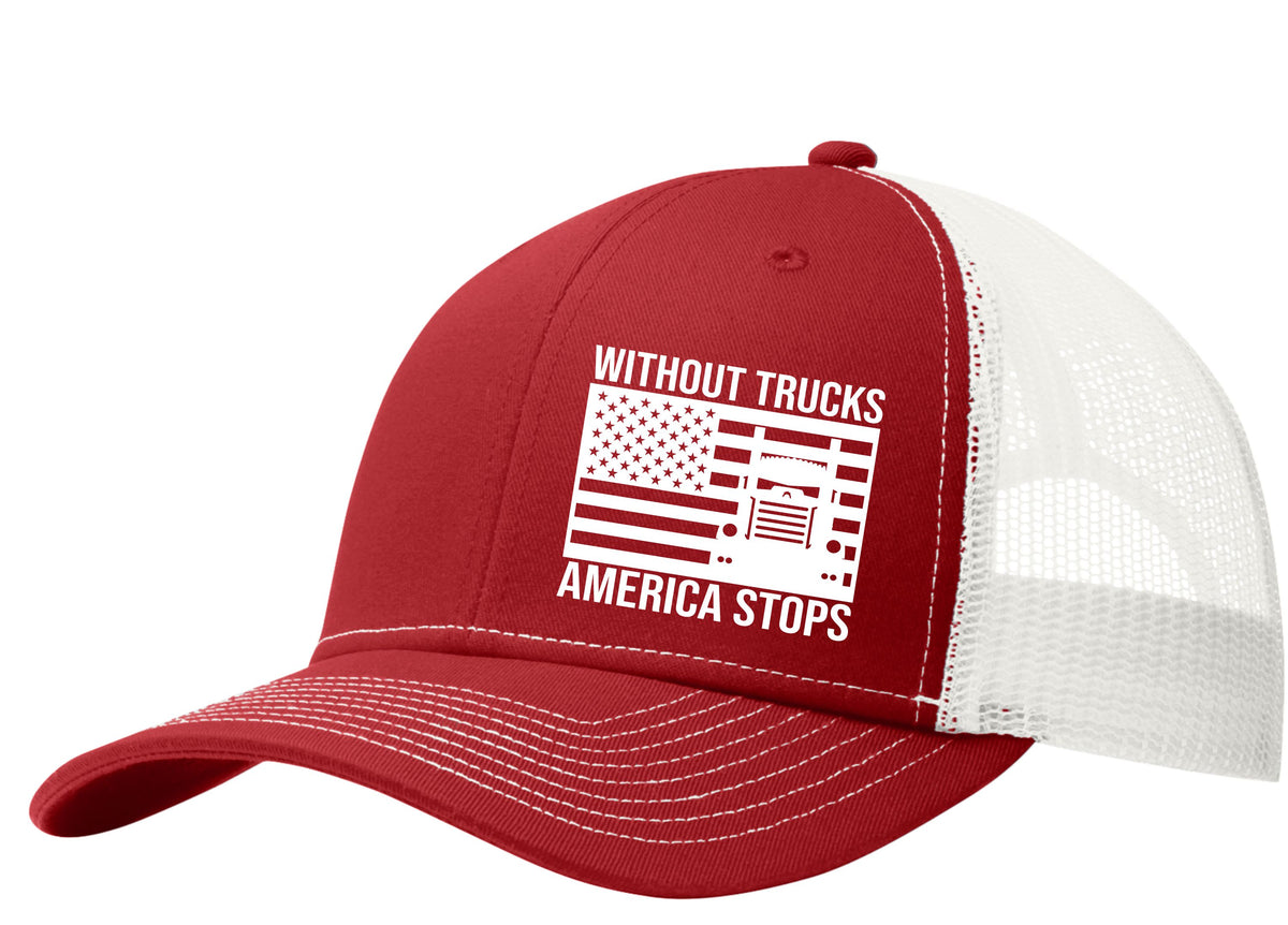 Without Trucks America Stops Snapback Hat Pete,KW,Star Car, 9900