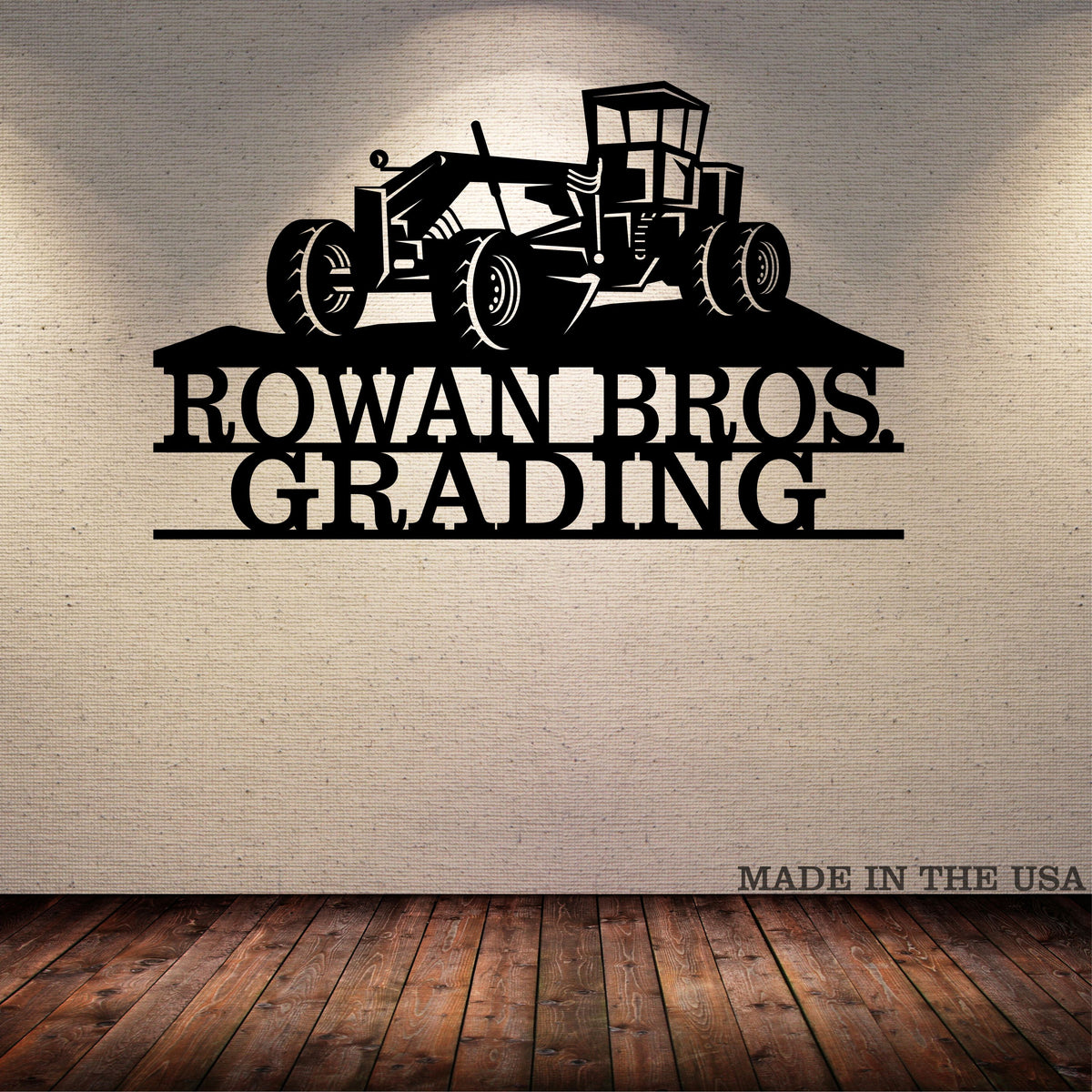 Road Grader Your Text Here Metal Wall Art Free Shipping
