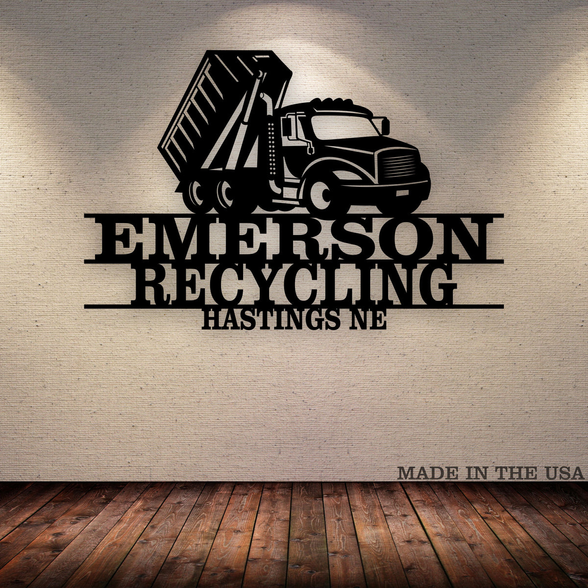 Roll Off Truck Your Text Here Metal Wall Art Free Shipping