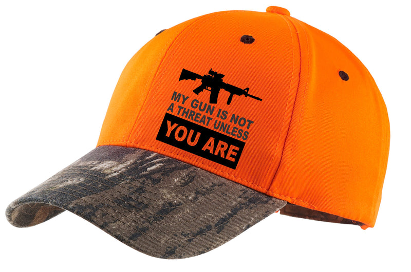 My Gun Is Not A Threat Unless You Are 6 Panel Snapback Hat