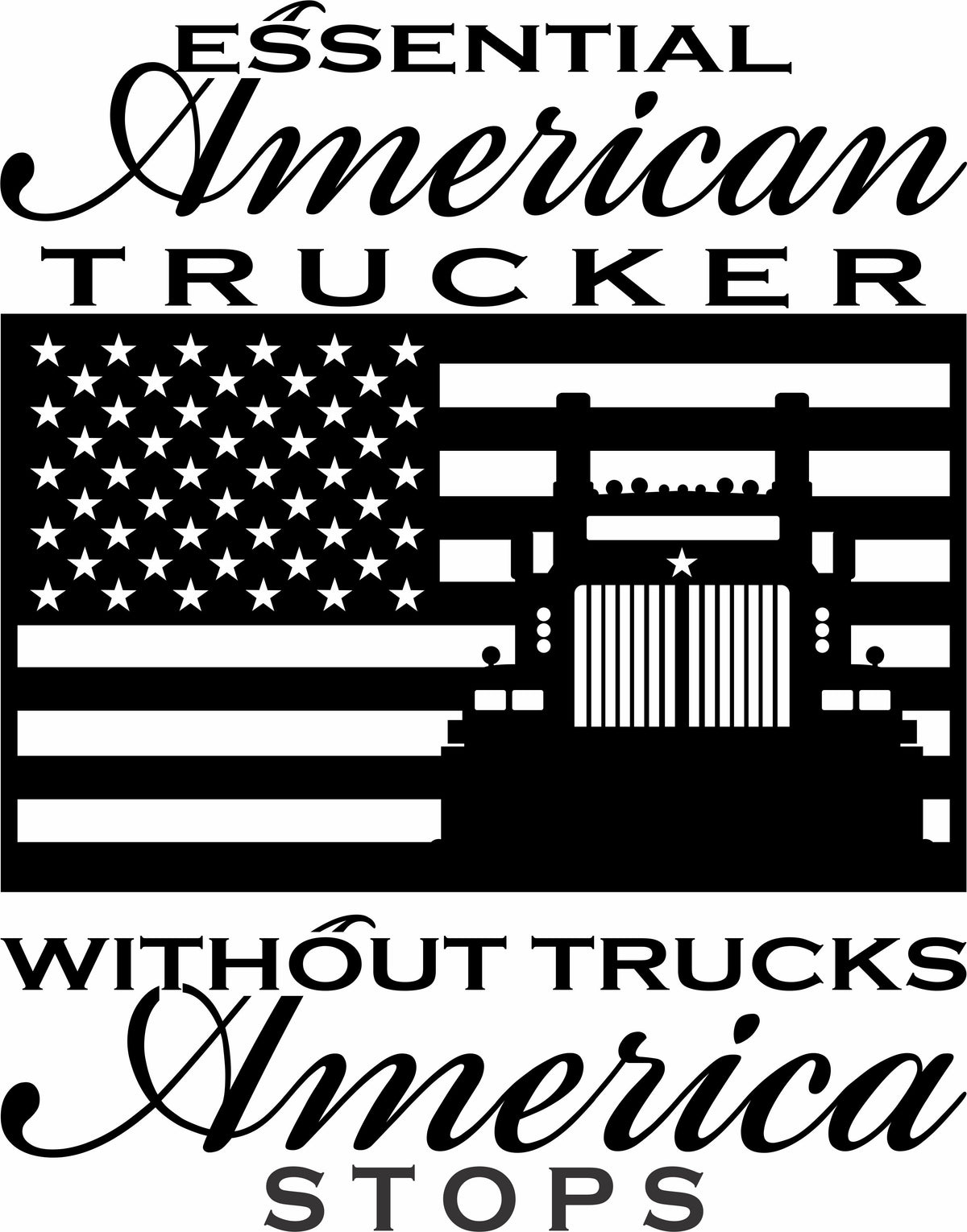 Essential American Trucker Star Car Vinyl Decal Free Shipping