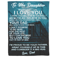 To My Daughter Fleece Blanket - Bull Hauler - Free Shipping