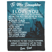 To My Daughter Fleece Blanket - End Dump - Free Shipping