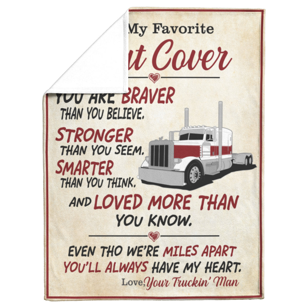 To My Favorite Seat Cover - Blanket - Peterbilt - Free Shipping