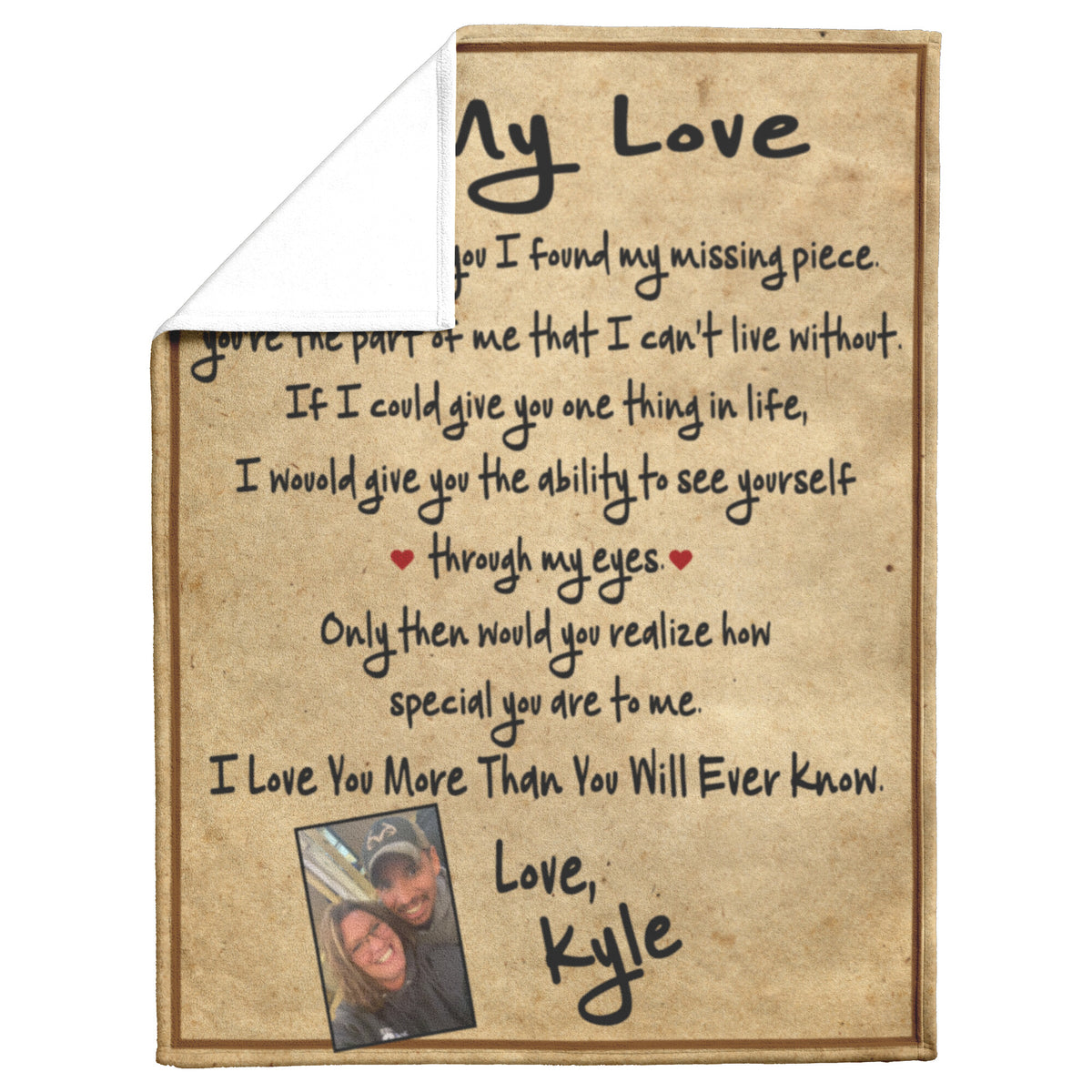 To My Love Valentines Day Blanket Kyle