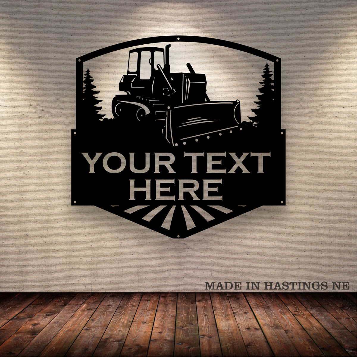 Bulldozer Your Text Here Metal Wall Art Free Shipping