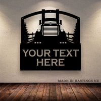 Peterbilt Fence - Country Road - Your Text - Metal Sign - Free Shipping