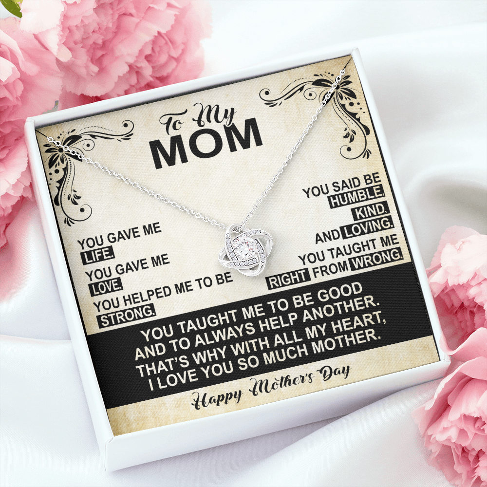 To My Mom - Humble - Kind - Loving - Flowers - Mother's Day Necklace