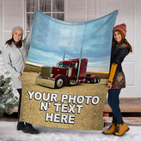 Big Rig - Your Photo and Text - Blanket - Free Shipping