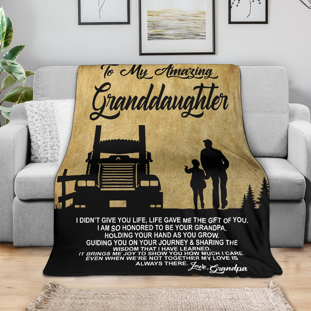 To My Amazing Granddaughter Blanket - Love Grandpa - Kenworth - Free Shipping