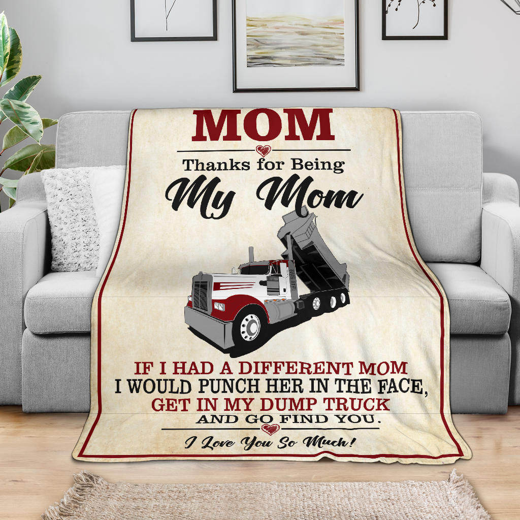 To My Amazing Mom - Fleece - Sherpa Blanket - Kenworth W900 - Dump Truck - Free Shipping