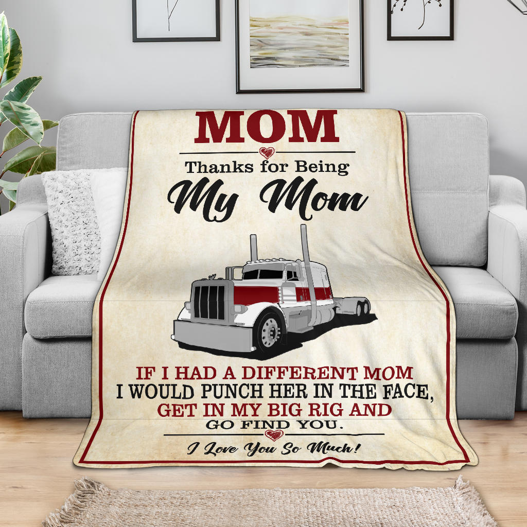 To My Amazing Mom - Fleece - Sherpa Blanket - Peterbilt 389 - Free Shipping