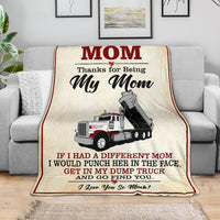 To My Amazing Mom - Fleece - Sherpa Blanket - Peterbilt - Dump Truck