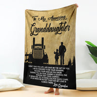 To My Amazing Granddaughter Blanket - Love Grandpa - Peterbilt