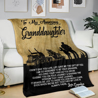 To My Amazing Granddaughter Blanket - Love Grandpa - Peterbilt - Lowboy
