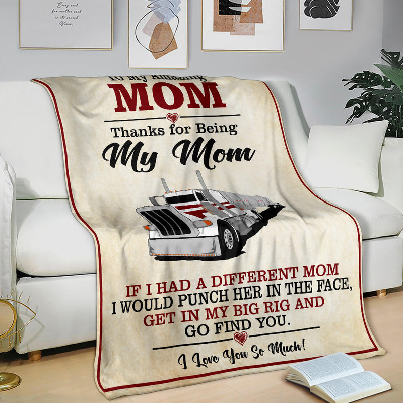 To My Amazing Mom - Fleece - Sherpa Blanket - Peterbilt - Corrosive Tanker