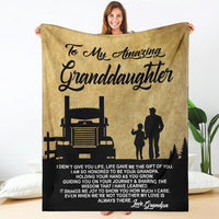 To My Amazing Granddaughter Blanket - Love Grandpa - Kenworth - Free Shipping