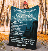 To My Daughter Fleece Blanket - Pete - Grain Hauler - Free Shipping