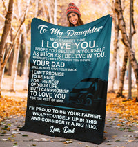 To My Daughter Fleece Blanket - Sprinter Van - Free Shipping