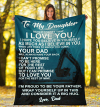 To My Daughter Fleece Blanket - Excavator - Free Shipping