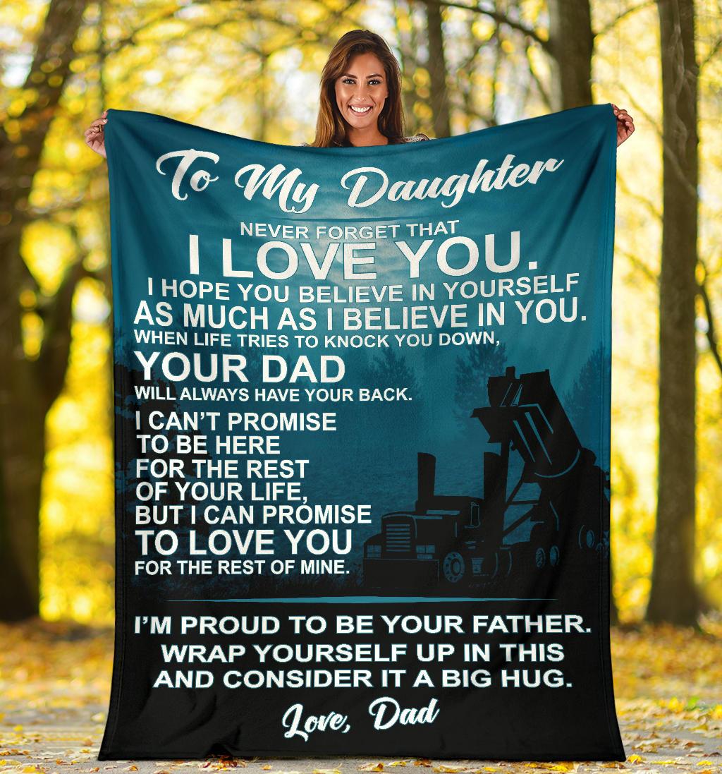 To My Daughter Fleece Blanket - End Dump - Free Shipping