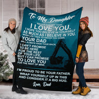 To My Daughter Fleece Blanket - Excavator - Free Shipping