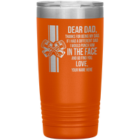 Dear Dad Your Name(s) Crossed Piston 20oz Tumbler Free Shipping