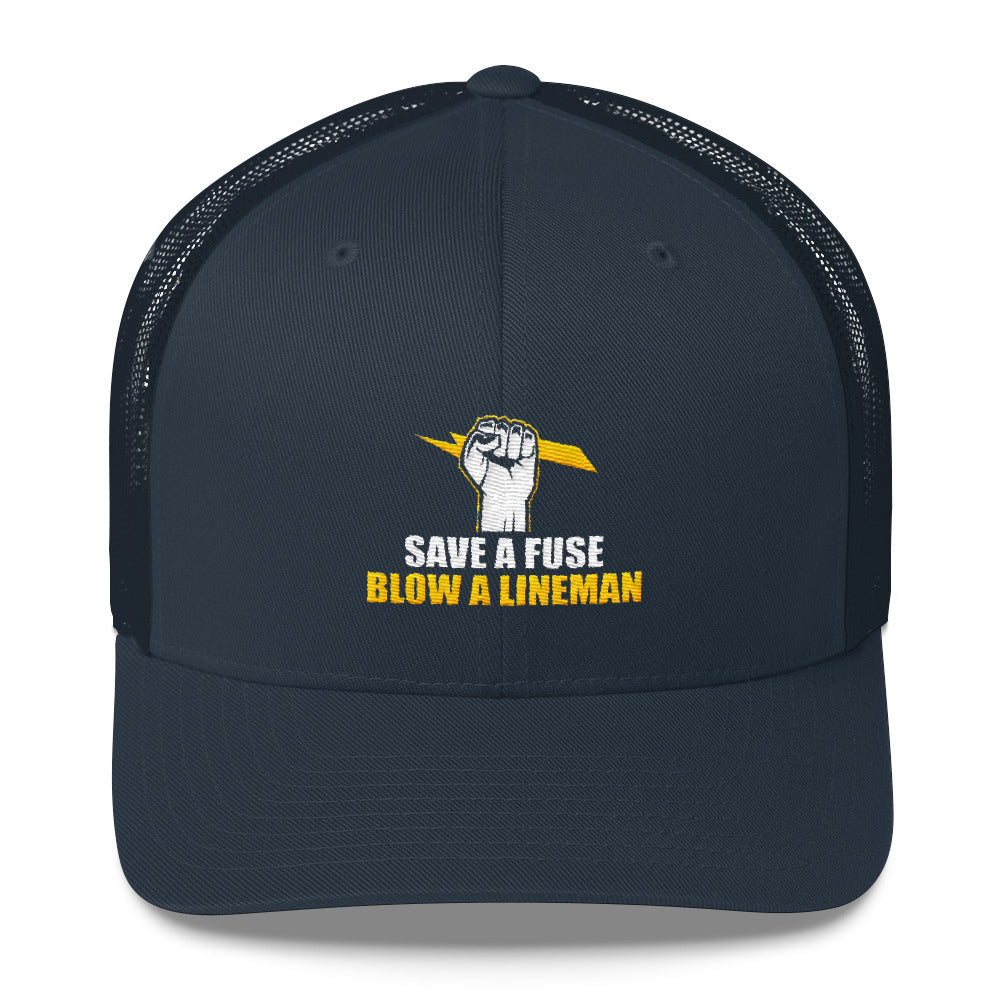 Save a Fuse Blow a Lineman Snapback Hat Free Shipping