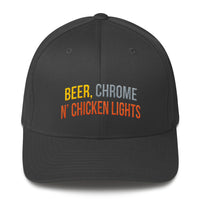 Beer, Chrome n' Chicken Lights Flexfit Hat Free Shipping
