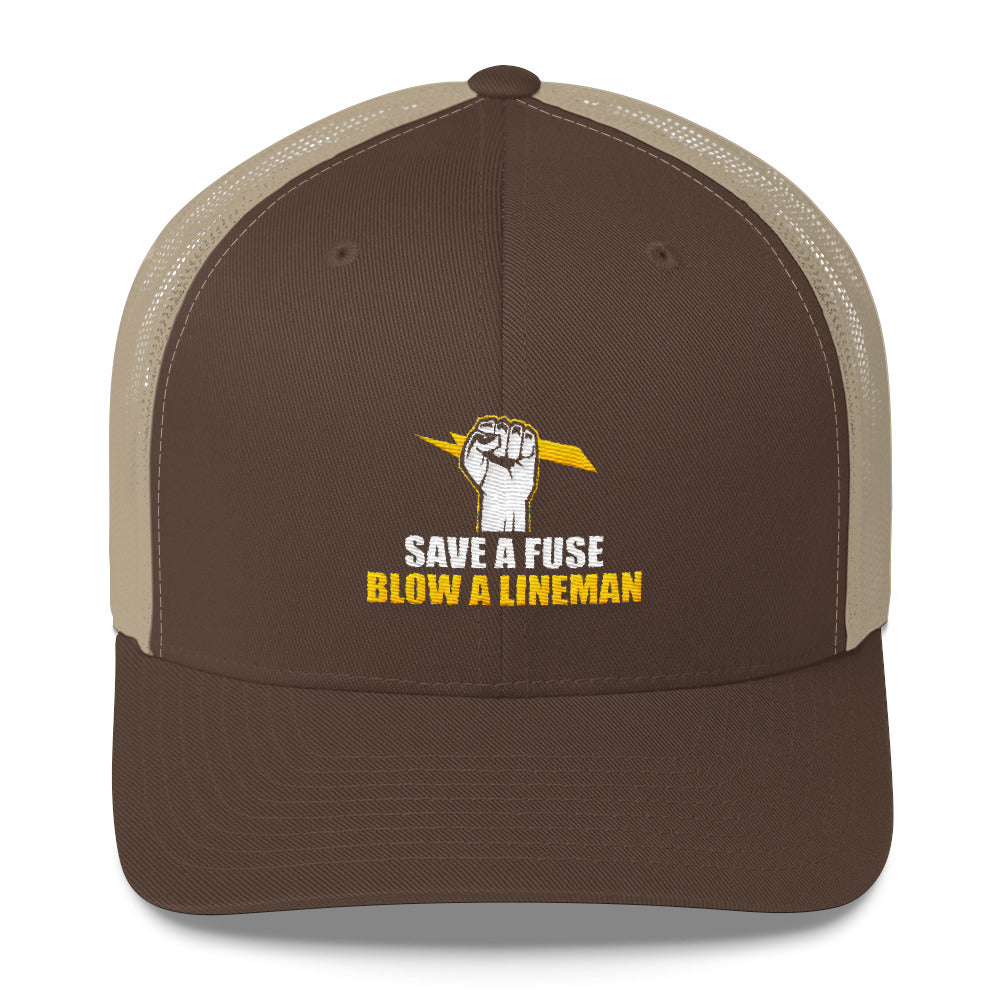 Save a Fuse Blow a Lineman Snapback Hat Free Shipping