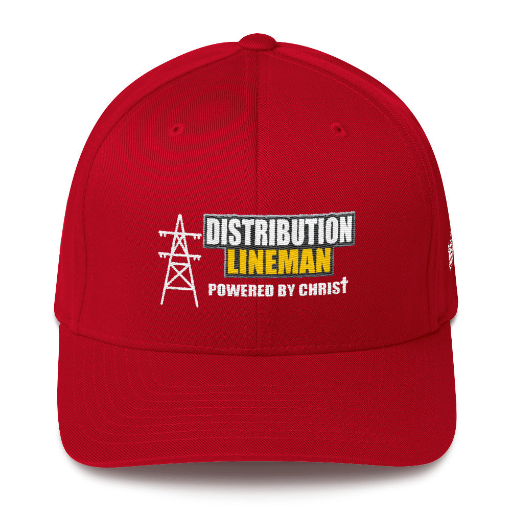 Distribution Lineman Powered by Christ Flexfit Hat Free Shipping