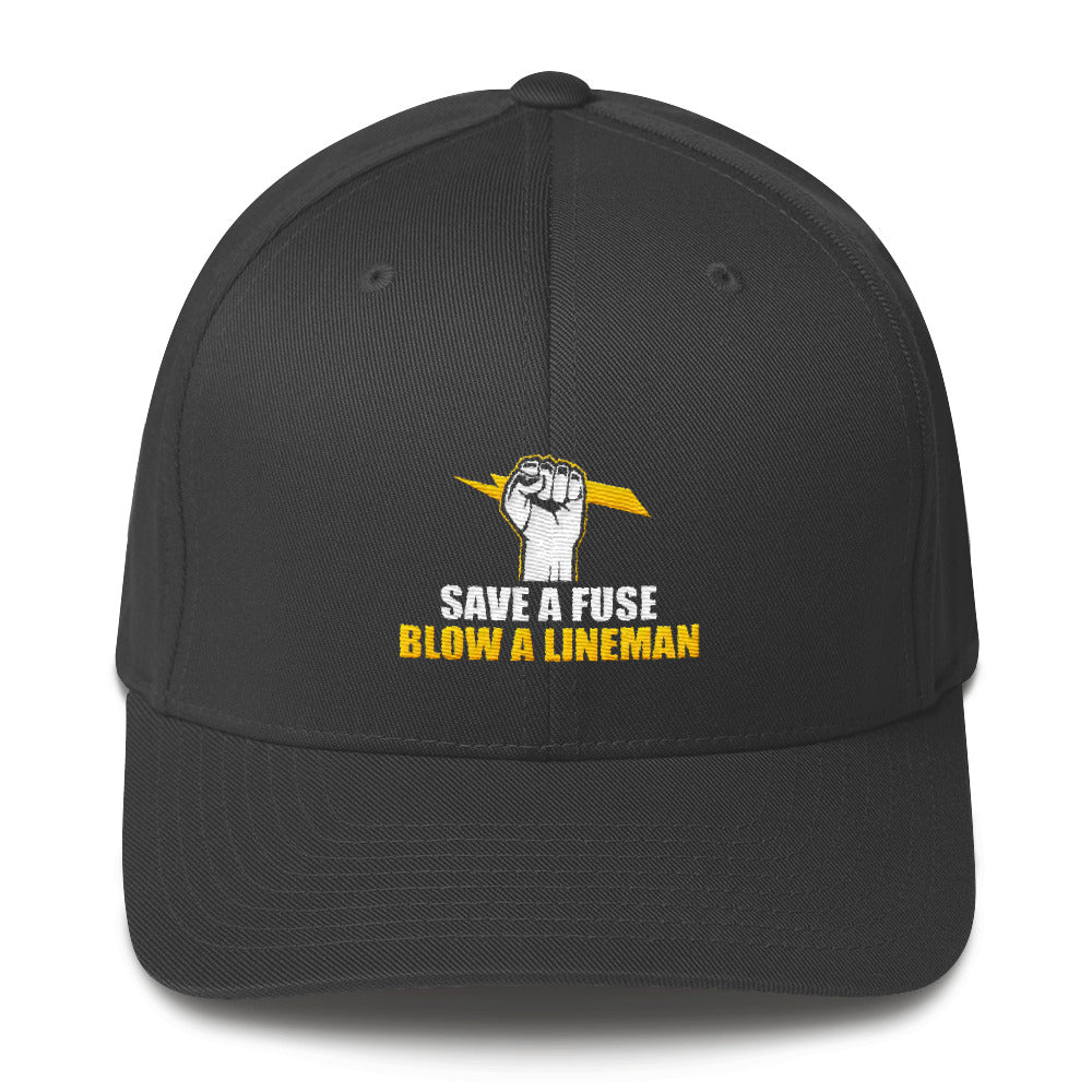 Save a Fuse Blow a Lineman Flexfit Hat Free Shipping