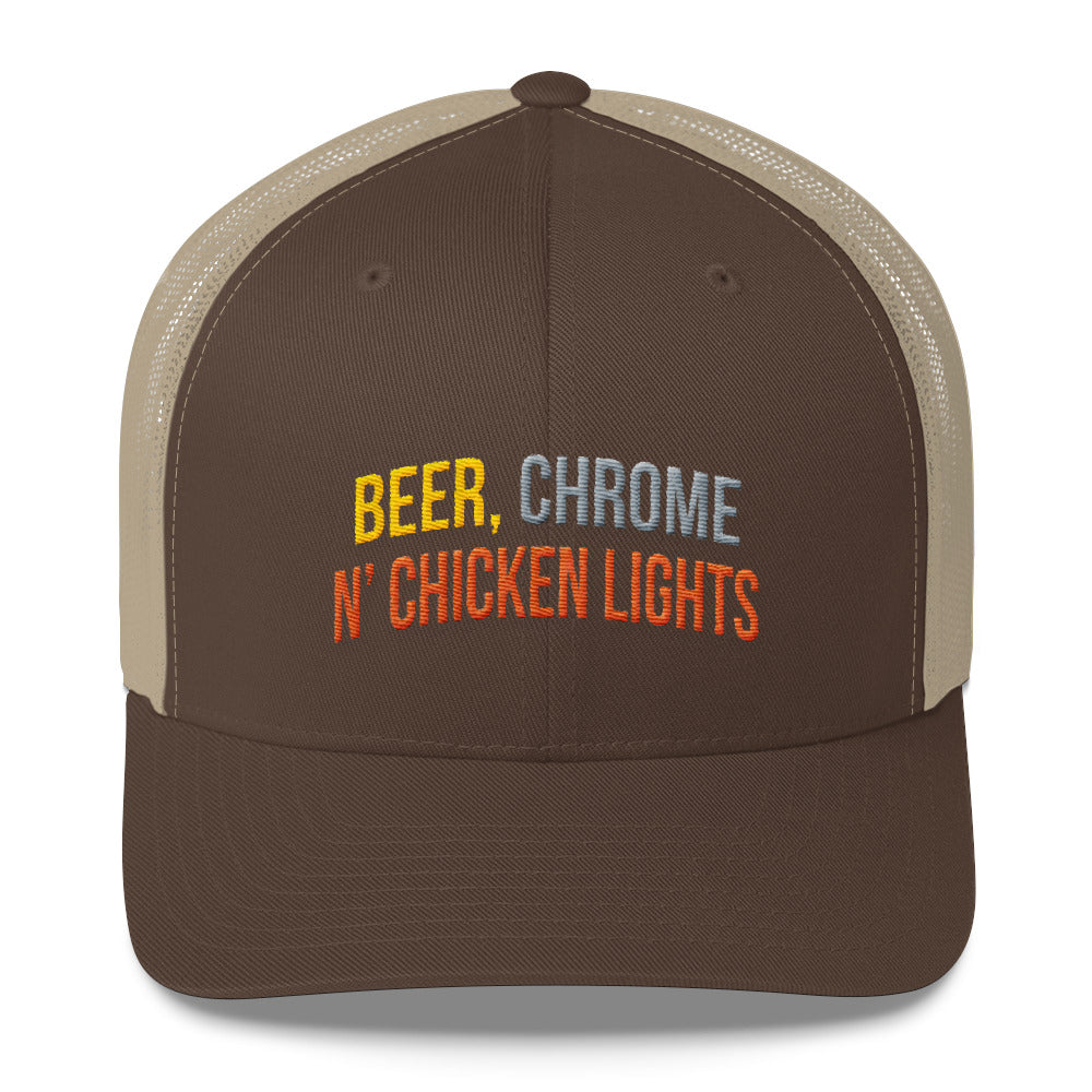 Beer, Chrome n' Chicken Lights Snapback Hat Free Shipping
