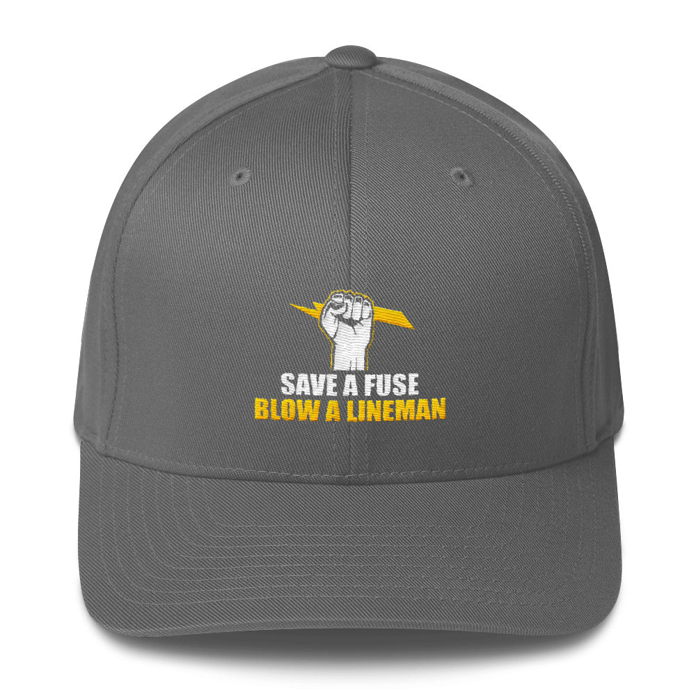 Save a Fuse Blow a Lineman Flexfit Hat Free Shipping