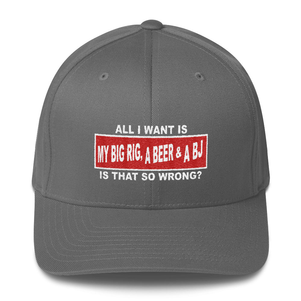 All I Want Is My Big Rig, A Beer & A BJ Flexfit Hat Free Shipping