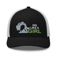 Dig Like A Girl - Excavator Embroidered Hat - Free Shipping