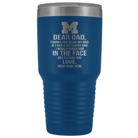 Dear Dad Initial M Your Name(s) 30oz Tumbler Free Shipping