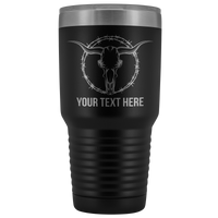 Bull Skull Barb Wire Your Text Here Tumbler Free Shipping